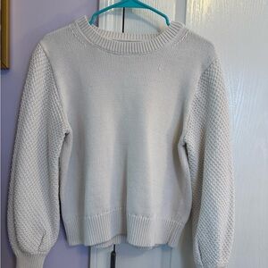 Banana Republic Off-White Textured Crew Neck Sweater